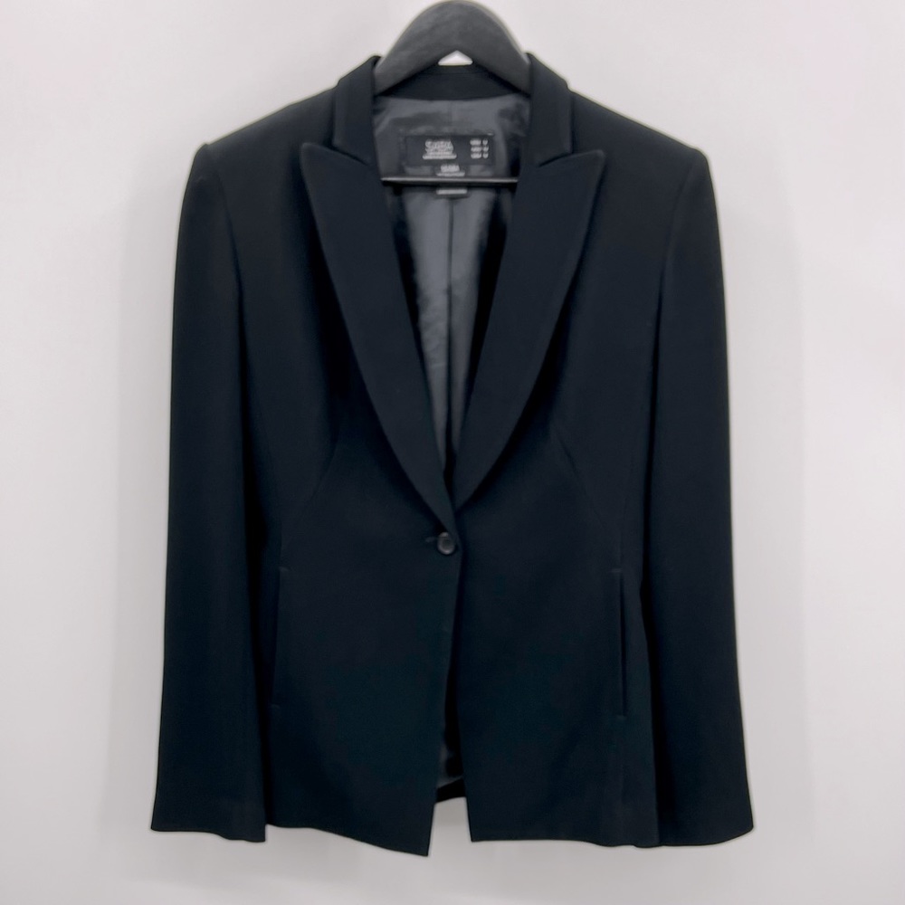 Saba Black One Button Long Suit Jacket - Size: 8